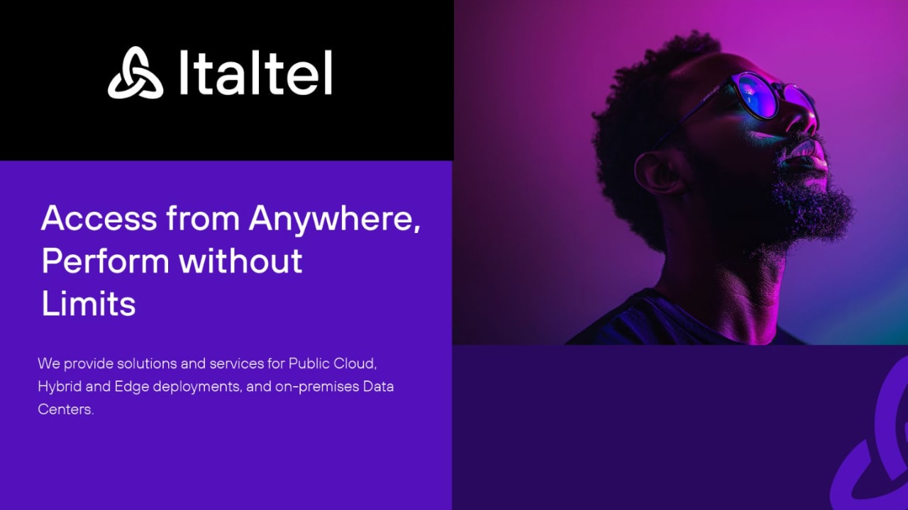 Italtel, sistema di brand identity visto su asset editoriale