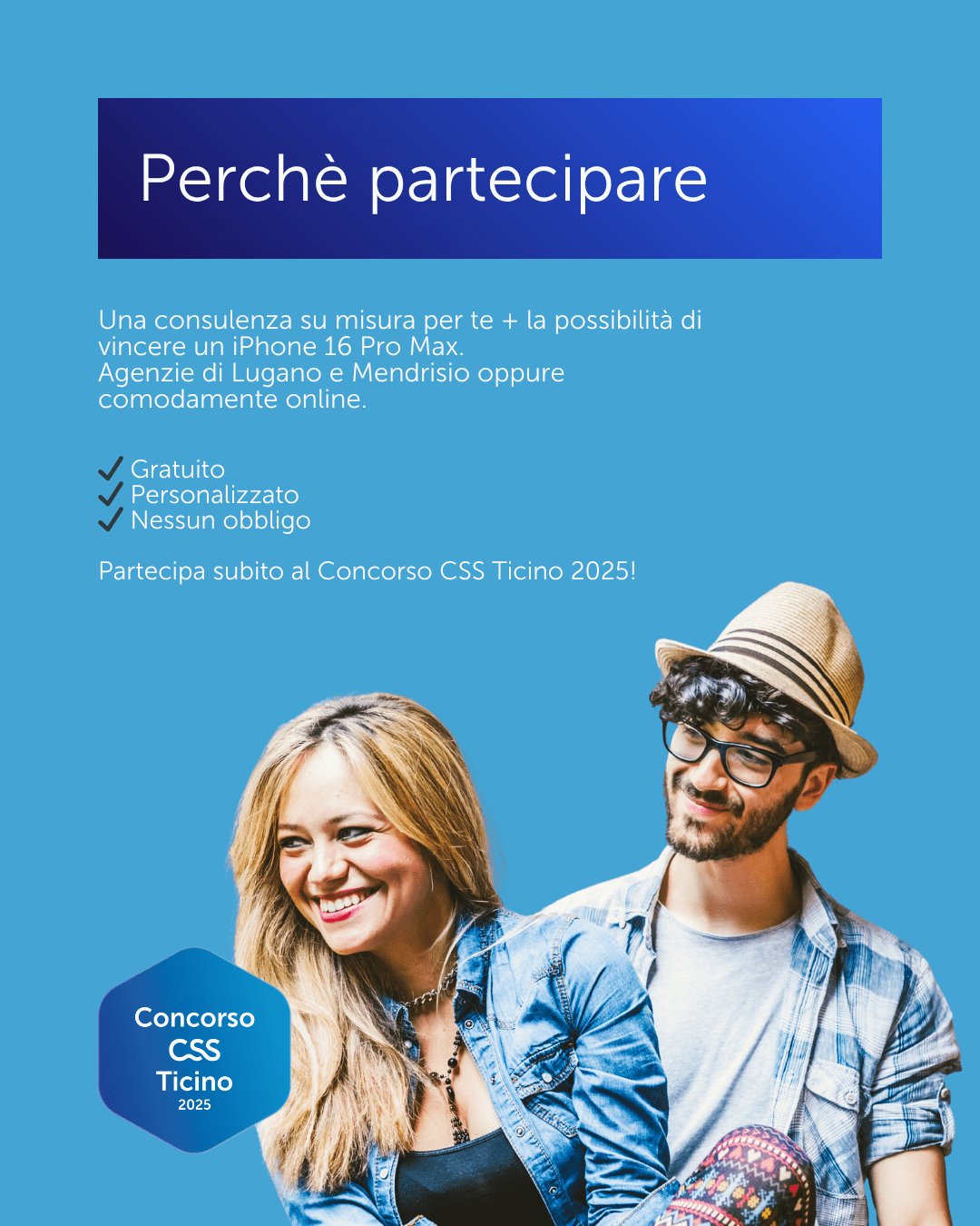 Concorso CSS Ticino, creative principale per Facebook feed