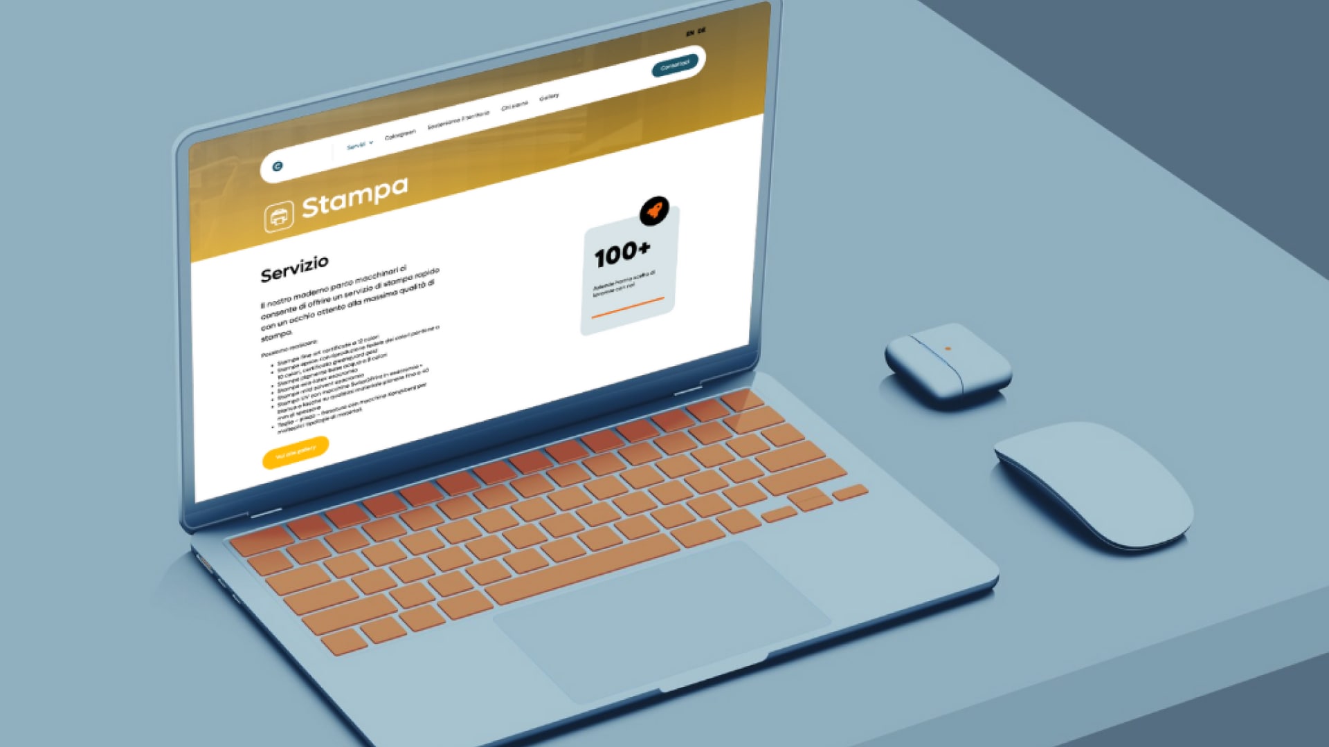 Colorlito, landing page verticale per servizio di stampa