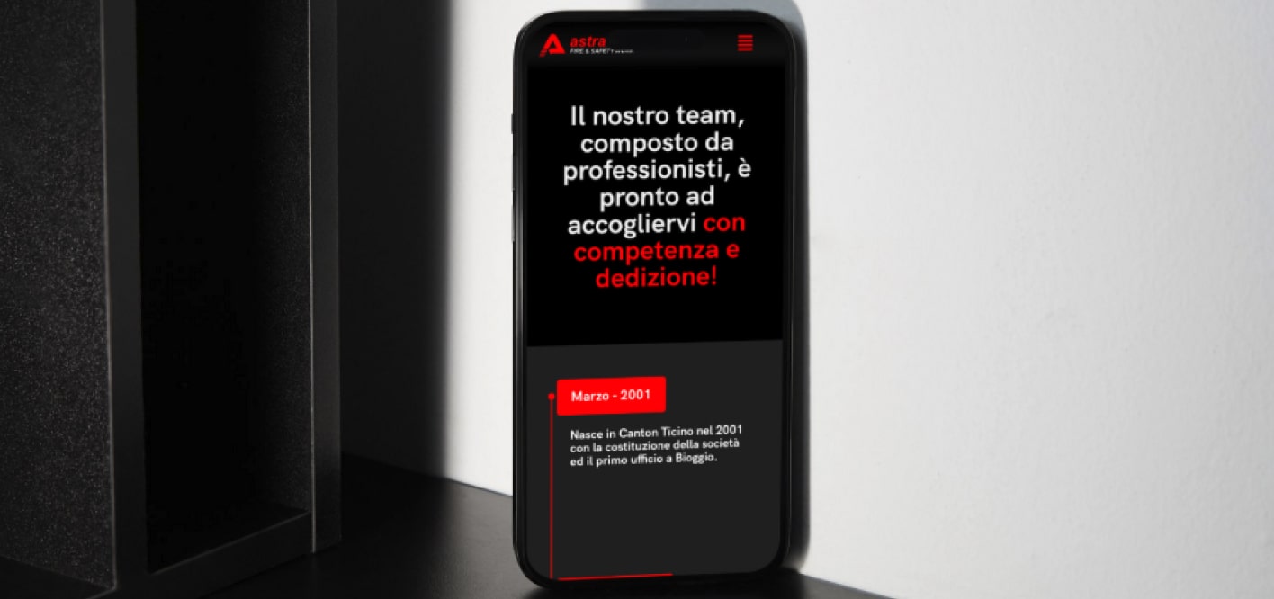 Astra SA, pagina catalogo prodotti antincendio sul nuovo sito